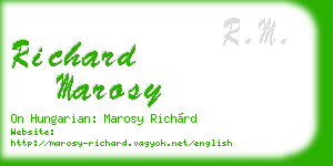 richard marosy business card